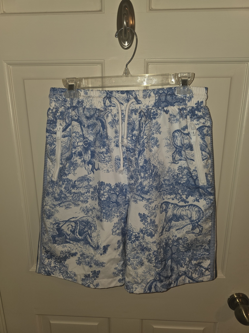 Dior Blue Toile Print Men’s Swim Shorts - 100% Cotton